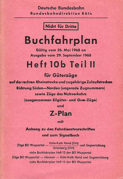 Buchfahrplan 10b II, Titel