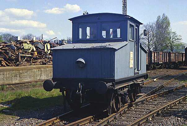 Akkulok Nr. 1 der Firma Hagen, Koeln-Kalk, 1976 im Uebergabebahnhof